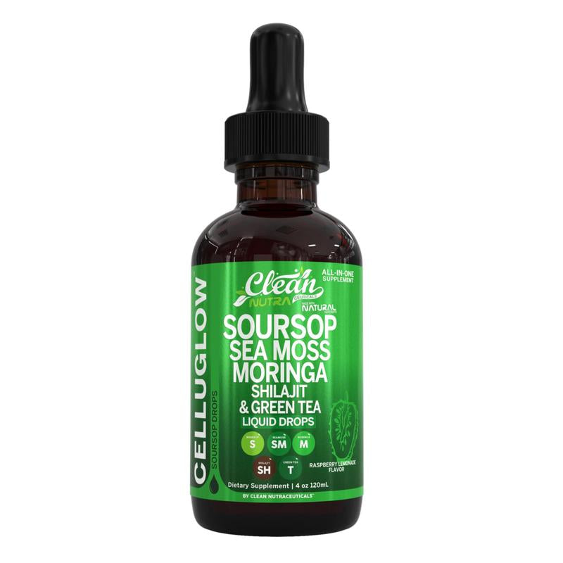 Clean Nutra Soursop, Sea Moss, Moringa, Shilajit and Green Tea for Cellular Health & Radiance Support - Celluglow