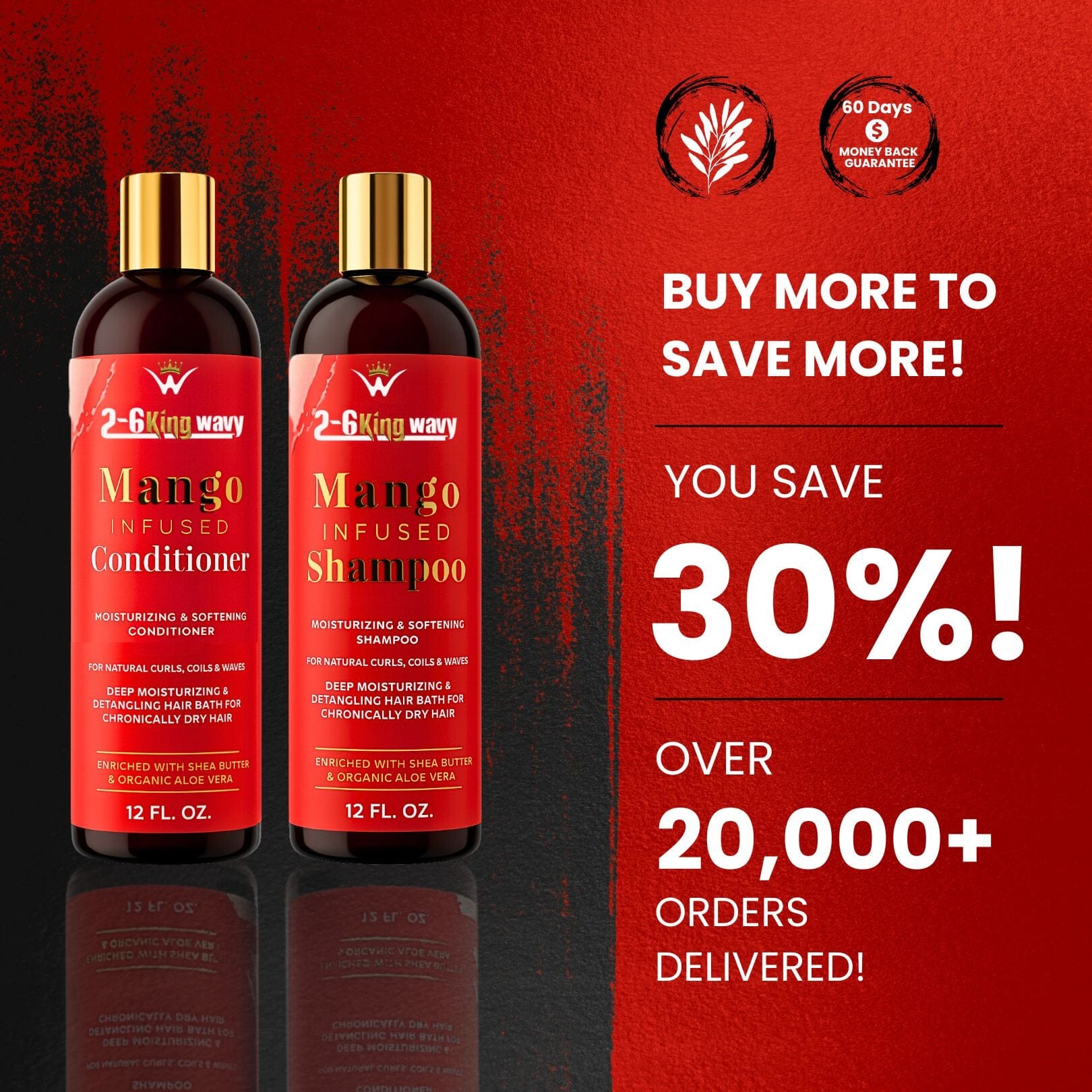 Infused Mango Shampoo & Conditioner  (12 FL OZ) DUO Premium Quality