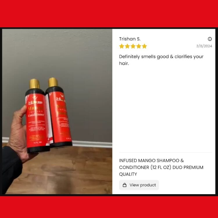 Infused Mango Shampoo & Conditioner  (12 FL OZ) DUO Premium Quality