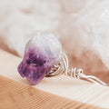 Raw Amethyst Crystal Ring – Hand Wrapped Purple Stone Ring